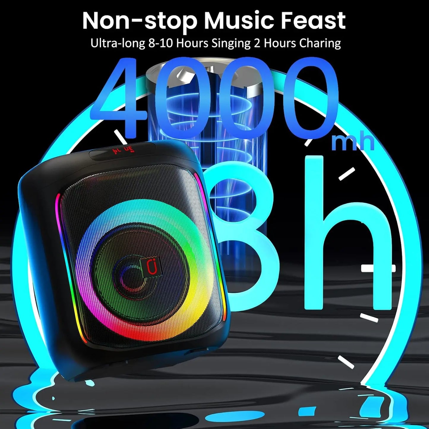 T16 High Power Karaoke Bluetooth Speaker with Microphones and Subwoofer