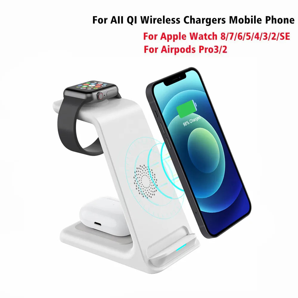 Fast Wireless Charging Station for iPhone Samsung Galaxy Watch