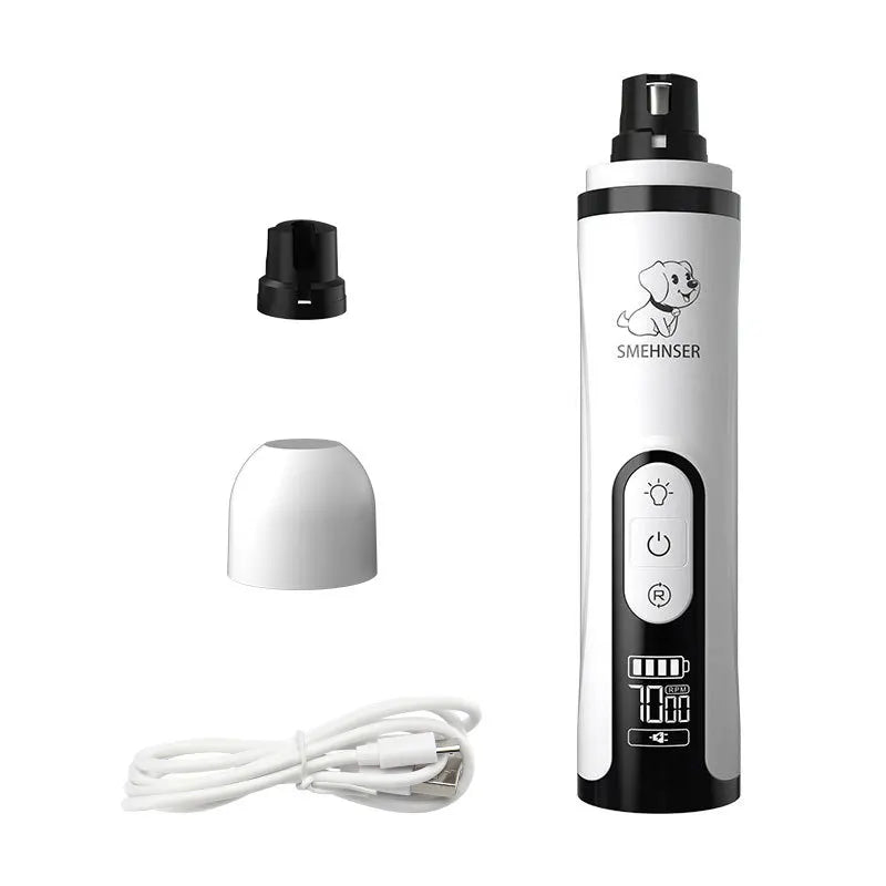 USB Rechargeable Pet Nail Grinder with LCD Screen and LED Light