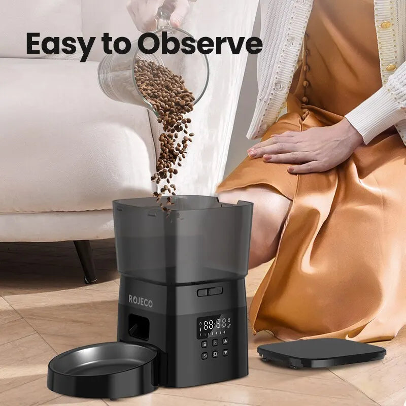 ROJECO Automatic Pet Feeder Smart Dispenser for Cats and Dogs