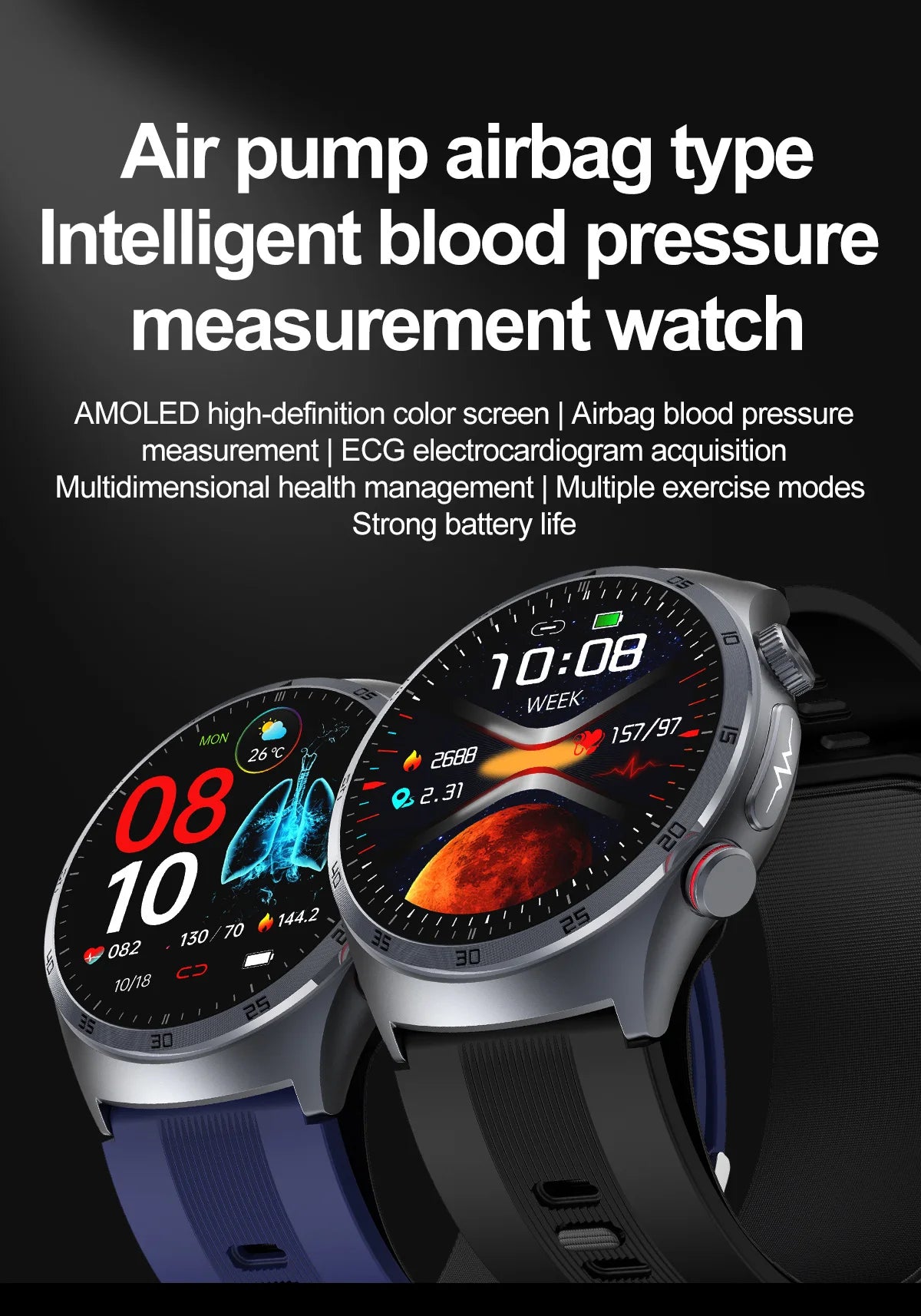 S25 Smart Watch with Blood Pressure ECG Heart Rate Tracker