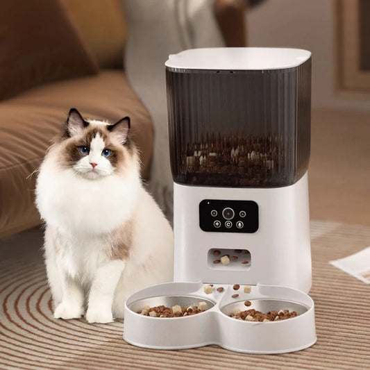 Smart WiFi Cat Feeder with Camera and Voice Control
