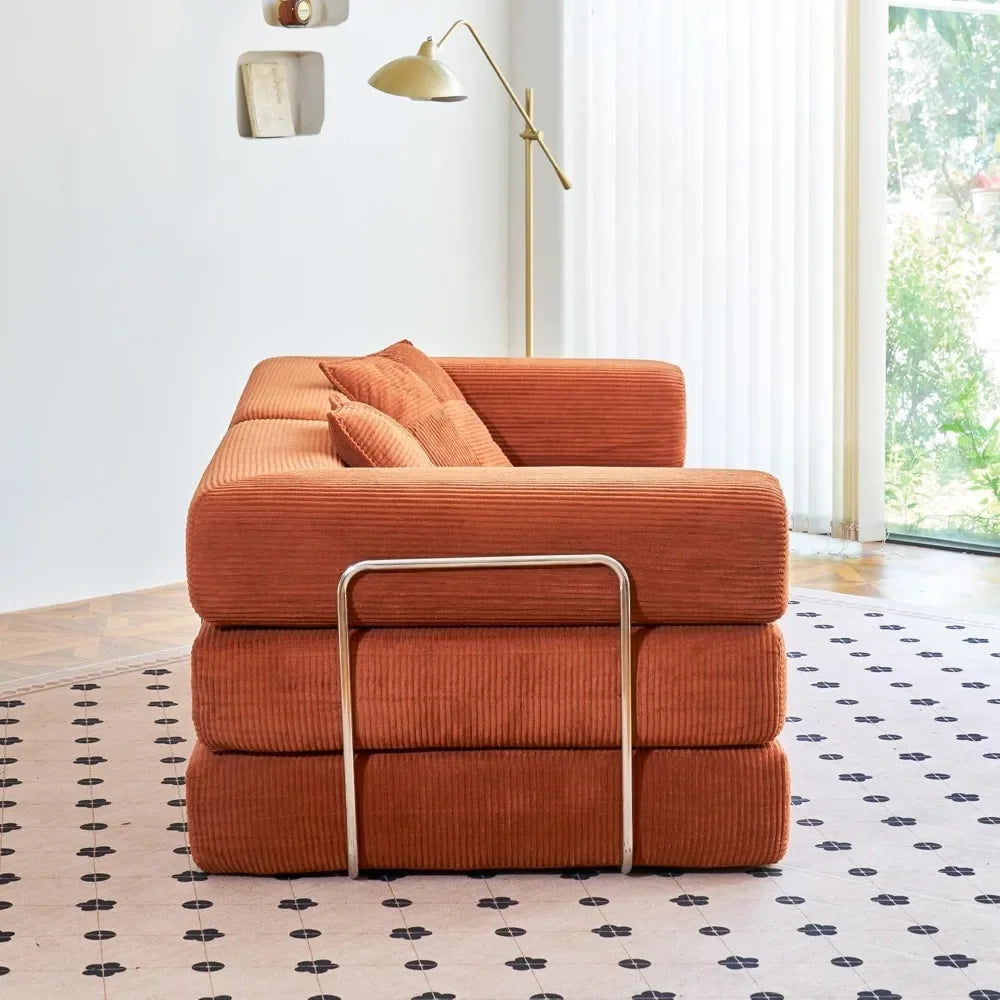 Convertible Compression Sofa Bed with Pillow Back Support