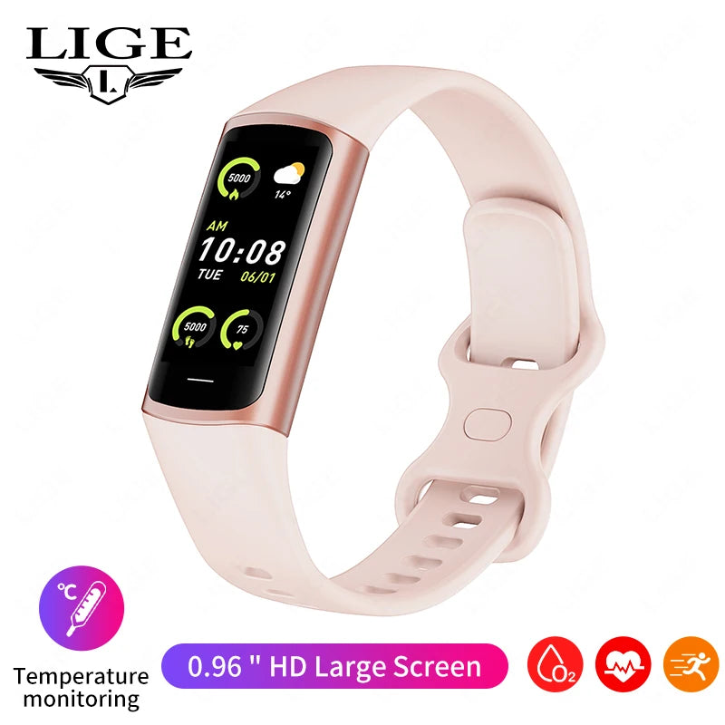 LIGE Smartwatch Fitness Tracker Heart Rate Blood Oxygen Waterproof Bracelet