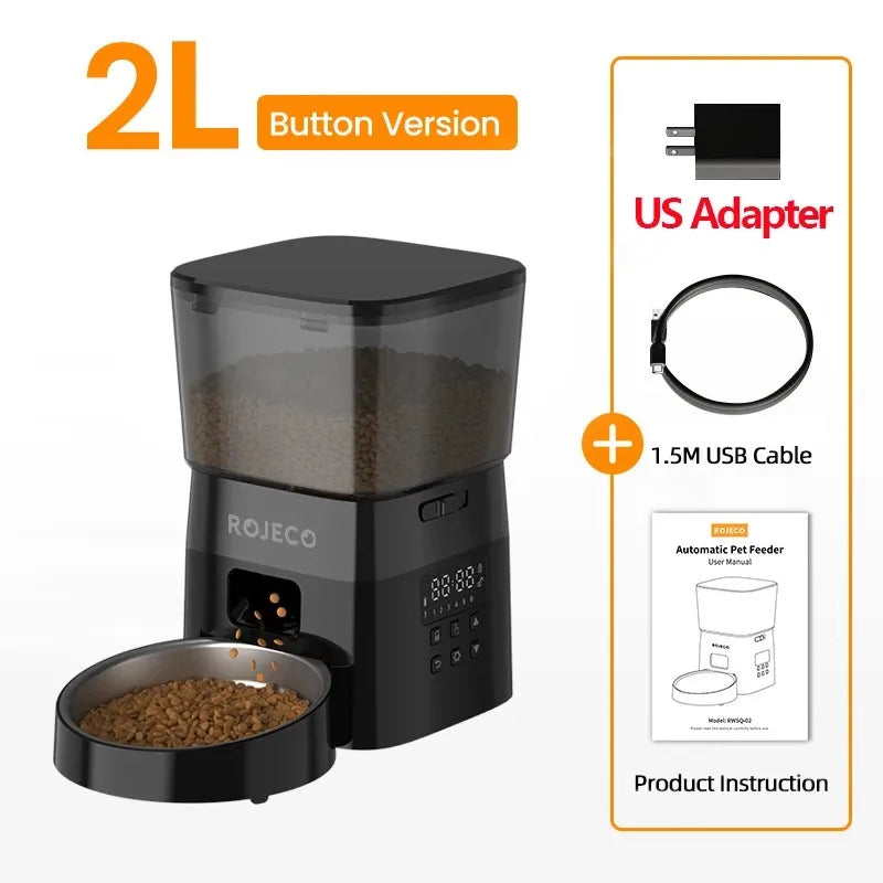 ROJECO Automatic Pet Feeder Smart Dispenser for Cats and Dogs