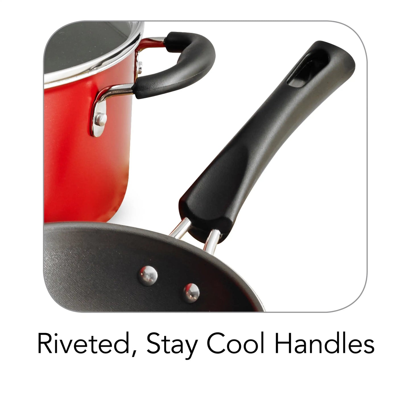 Beautiful and Practical 9-Piece Nonstick Cookware Set in Red for Everyday Kitchen Use