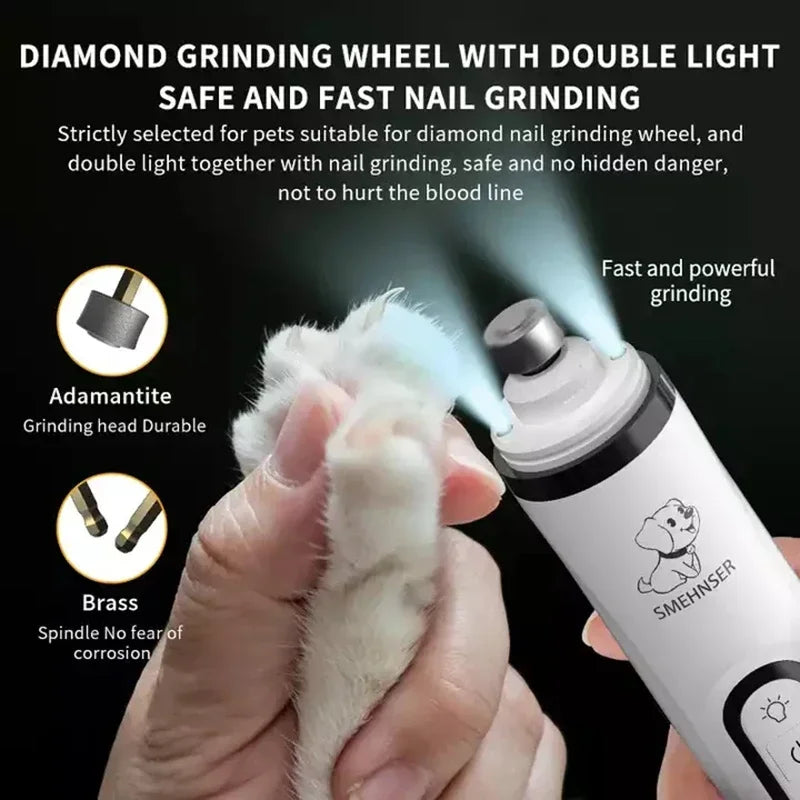 USB Rechargeable Pet Nail Grinder with LCD Screen and LED Light