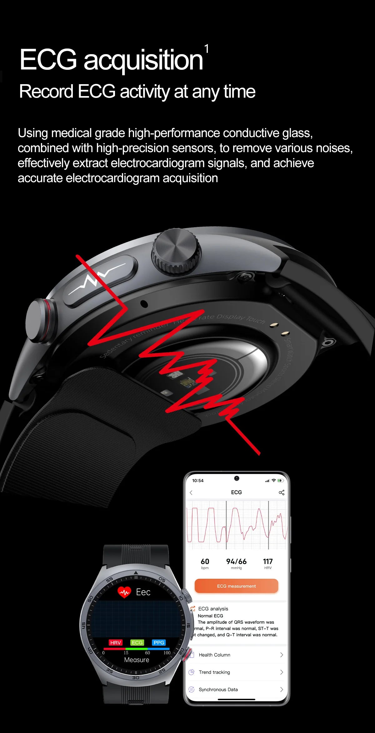 S25 Smart Watch with Blood Pressure ECG Heart Rate Tracker