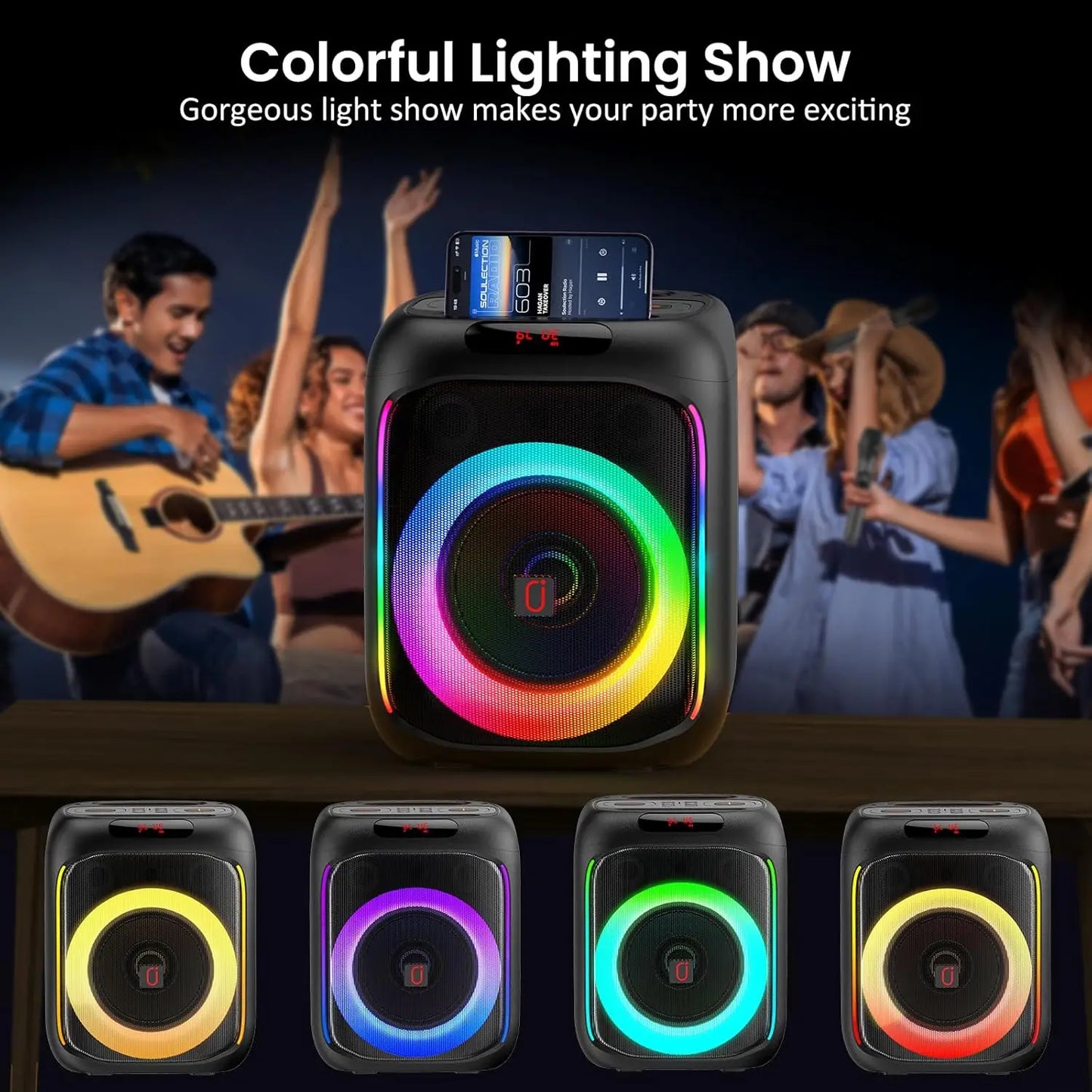 T16 High Power Karaoke Bluetooth Speaker with Microphones and Subwoofer