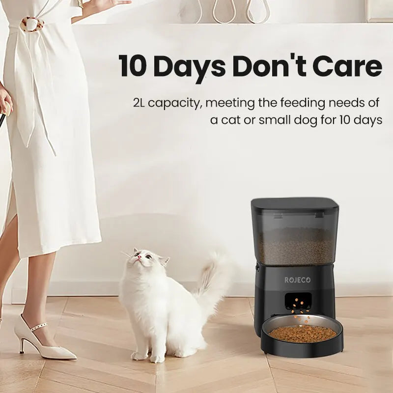ROJECO Automatic Pet Feeder Smart Dispenser for Cats and Dogs