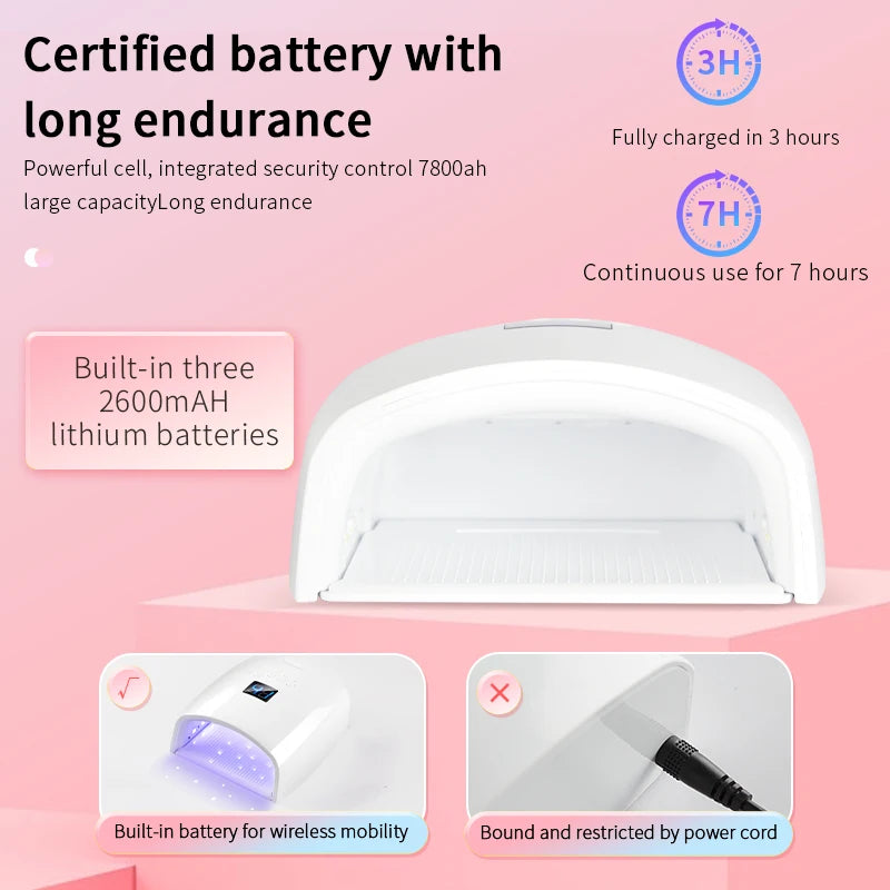 Wireless Rechargeable UV LED Nail Dryer for Gel Polish