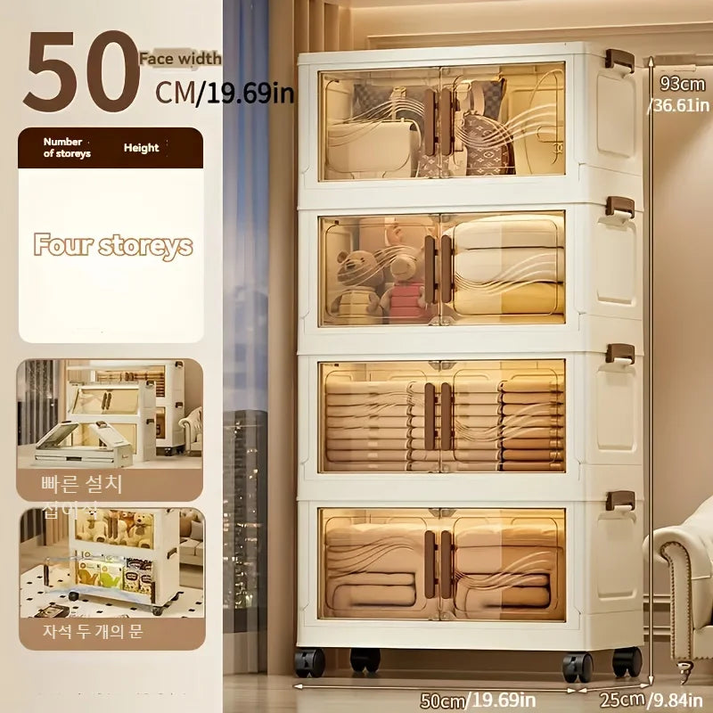 Foldable Storage Box with Clear Door for Easy Organization