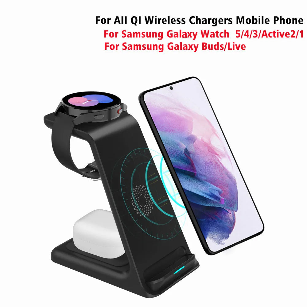 Fast Wireless Charging Station for iPhone Samsung Galaxy Watch