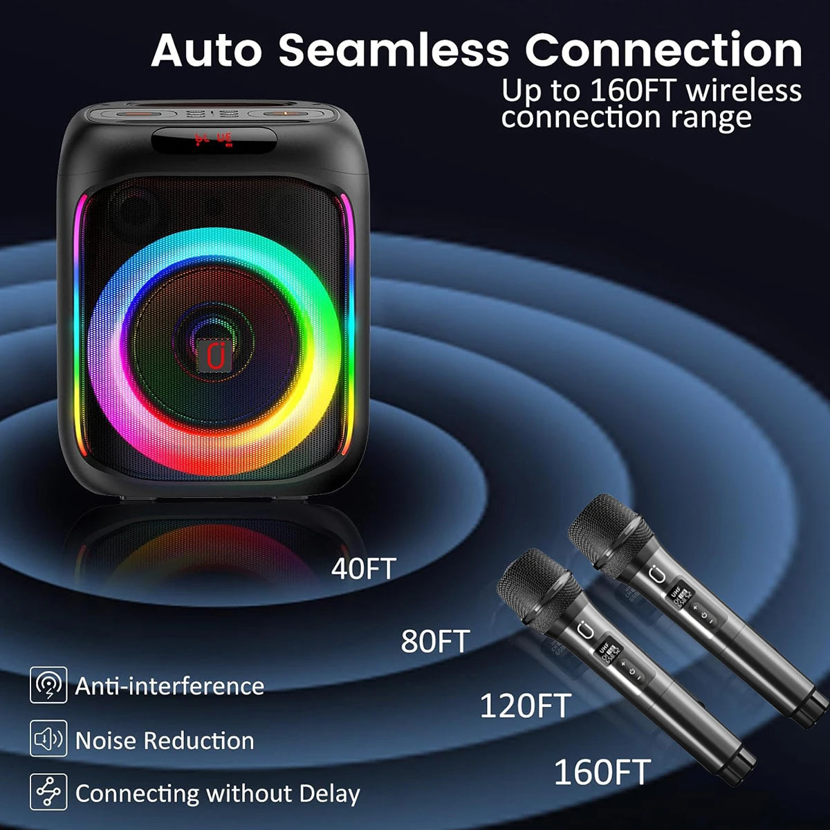 T16 High Power Karaoke Bluetooth Speaker with Microphones and Subwoofer
