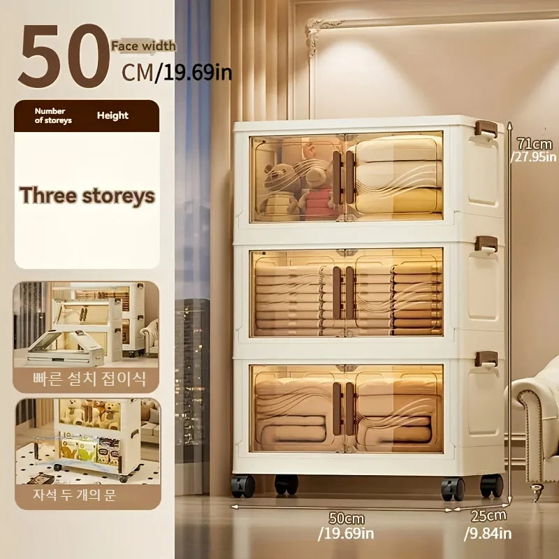 Foldable Storage Box with Clear Door for Easy Organization