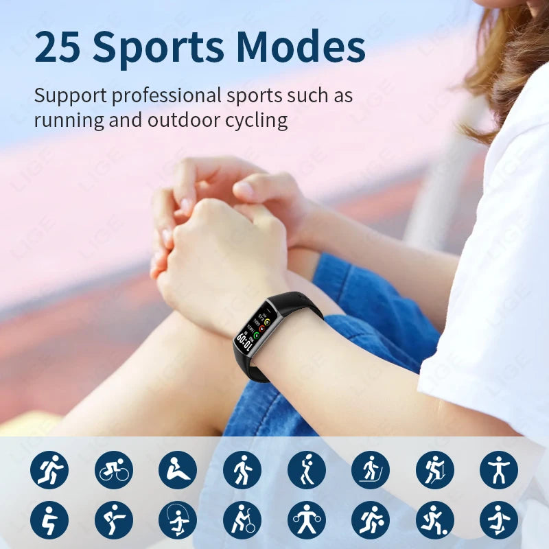 LIGE Smartwatch Fitness Tracker Heart Rate Blood Oxygen Waterproof Bracelet