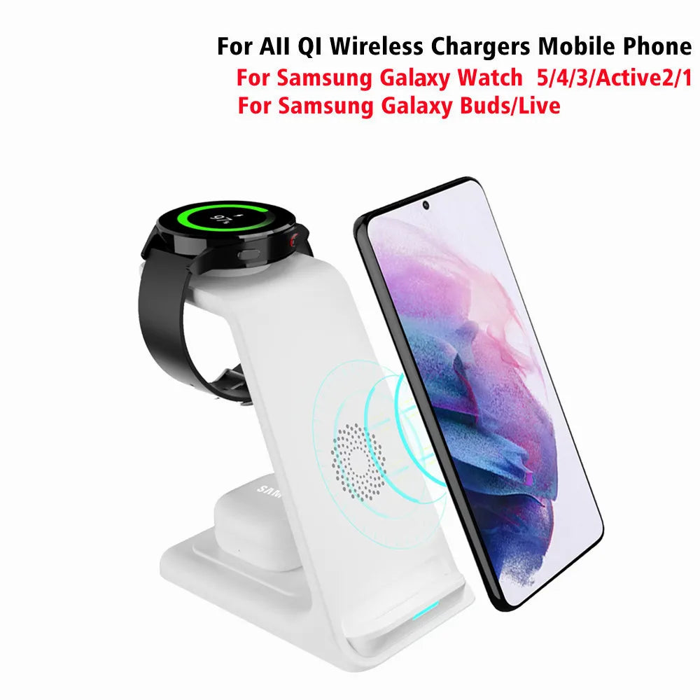 Fast Wireless Charging Station for iPhone Samsung Galaxy Watch