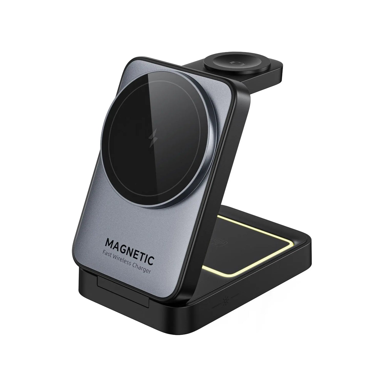 Foldable Magnetic 3 in 1 Wireless Charger with Light for Apple Devices