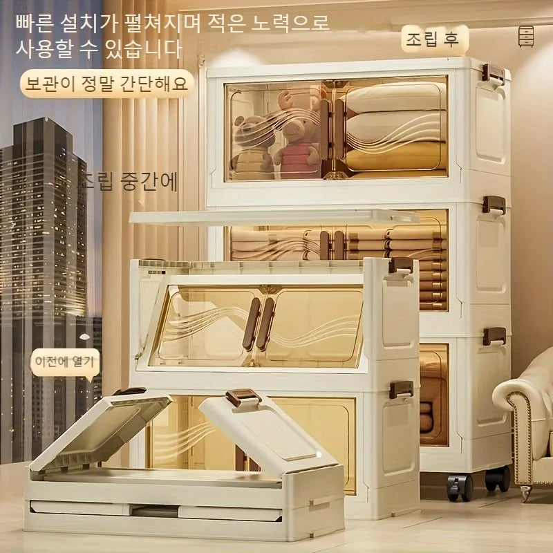 Foldable Storage Box with Clear Door for Easy Organization