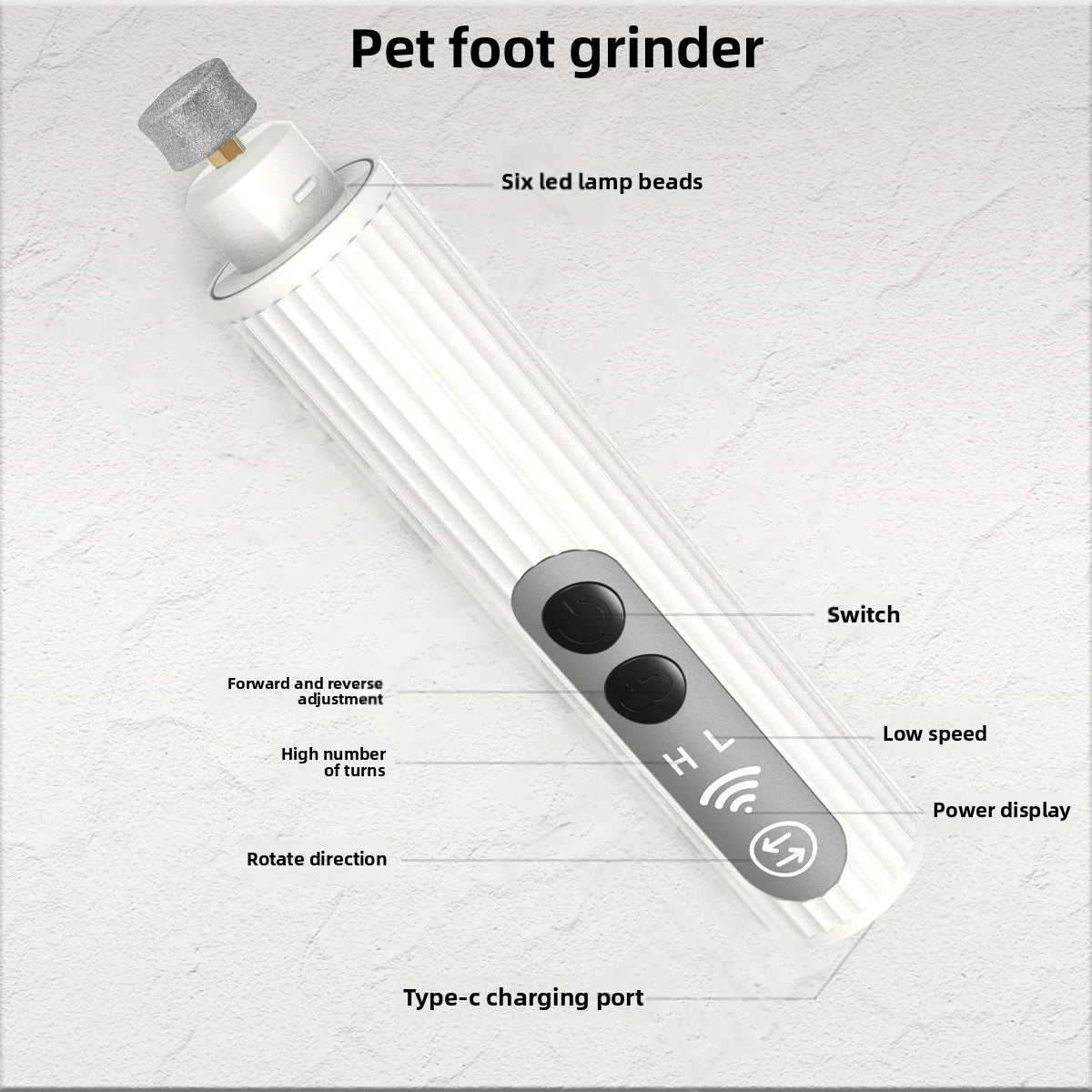 Dog Grooming Kit Electric Nail Grinder and Paw Trimmer