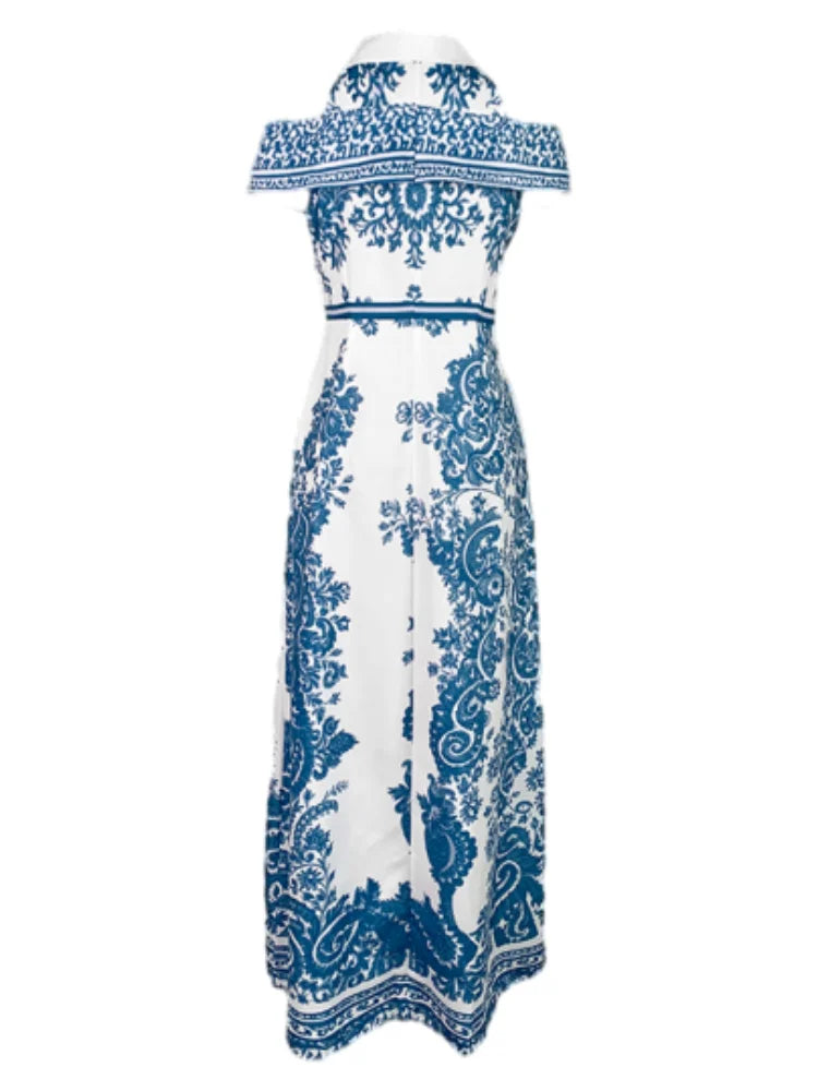 Floral Print Bodycon Dress For Women Evening Maxi Gown