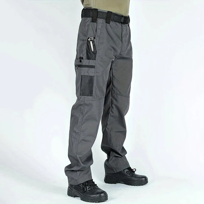 2Pcs Men Tactical Pants Multiple Pockets Training Pants Camo Work Pants Outdoor Sports Trousers Pants