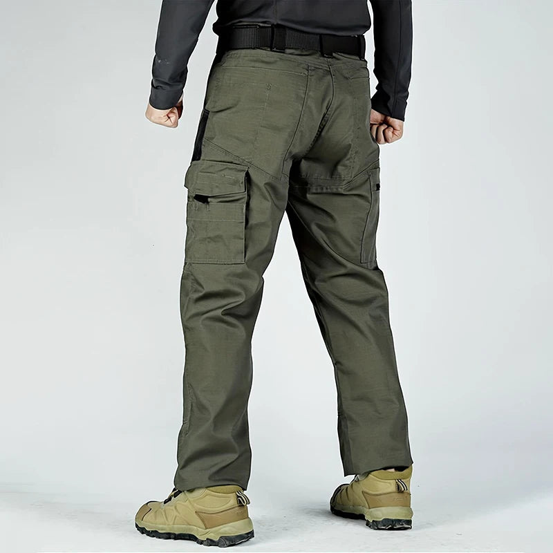 2Pcs Men Tactical Pants Multiple Pockets Training Pants Camo Work Pants Outdoor Sports Trousers Pants