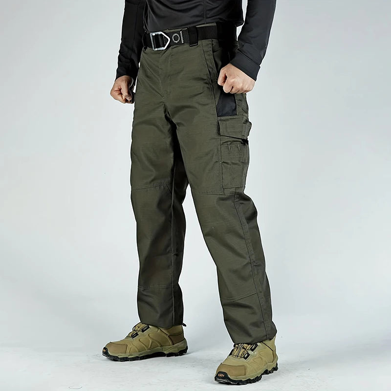 2Pcs Men Tactical Pants Multiple Pockets Training Pants Camo Work Pants Outdoor Sports Trousers Pants