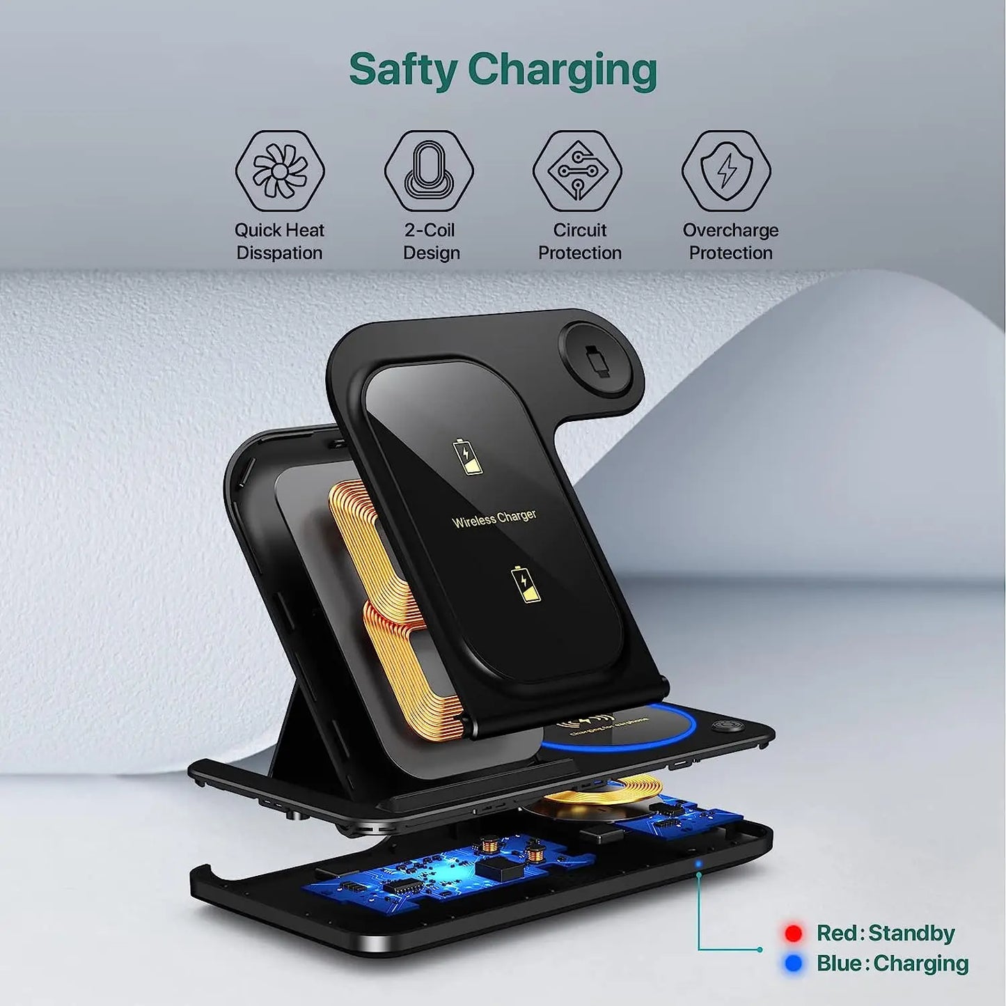 3 in 1 Wireless Charging Station for iPhone Apple Watch Airpods