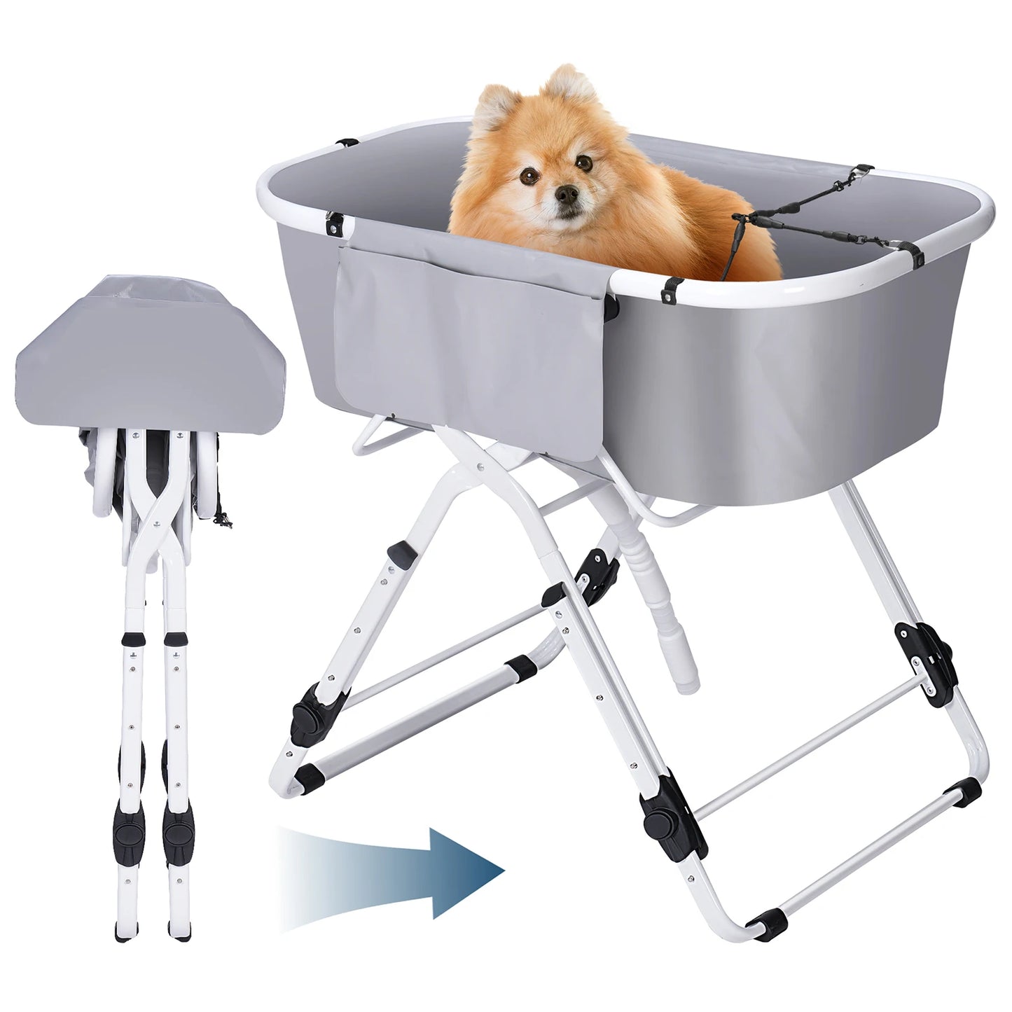 Portable Pet Bathtub Foldable Elevated Small Medium Dog Bath Tubs for Bathing Shower Grooming Dog Washing Pool for Mascotas
