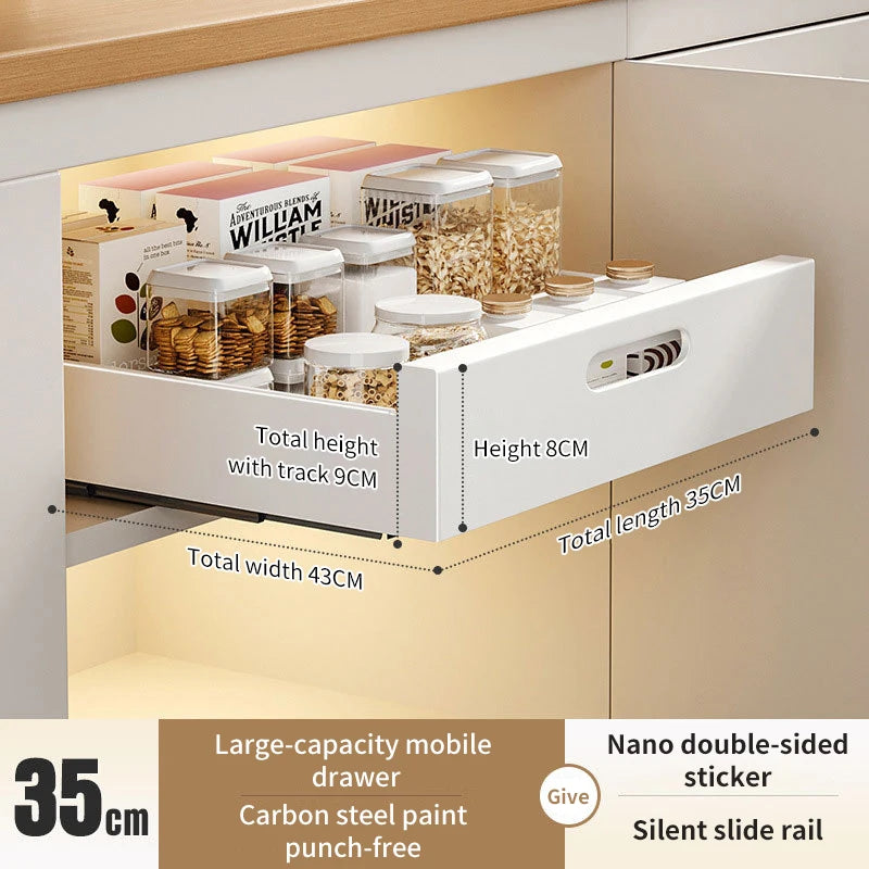 In-Cabinet Pulley Drawer Shelf Organizer for Efficient Kitchen Storage