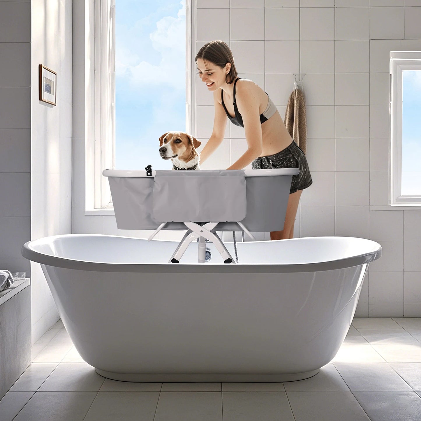 Portable Pet Bathtub Foldable Elevated Small Medium Dog Bath Tubs for Bathing Shower Grooming Dog Washing Pool for Mascotas