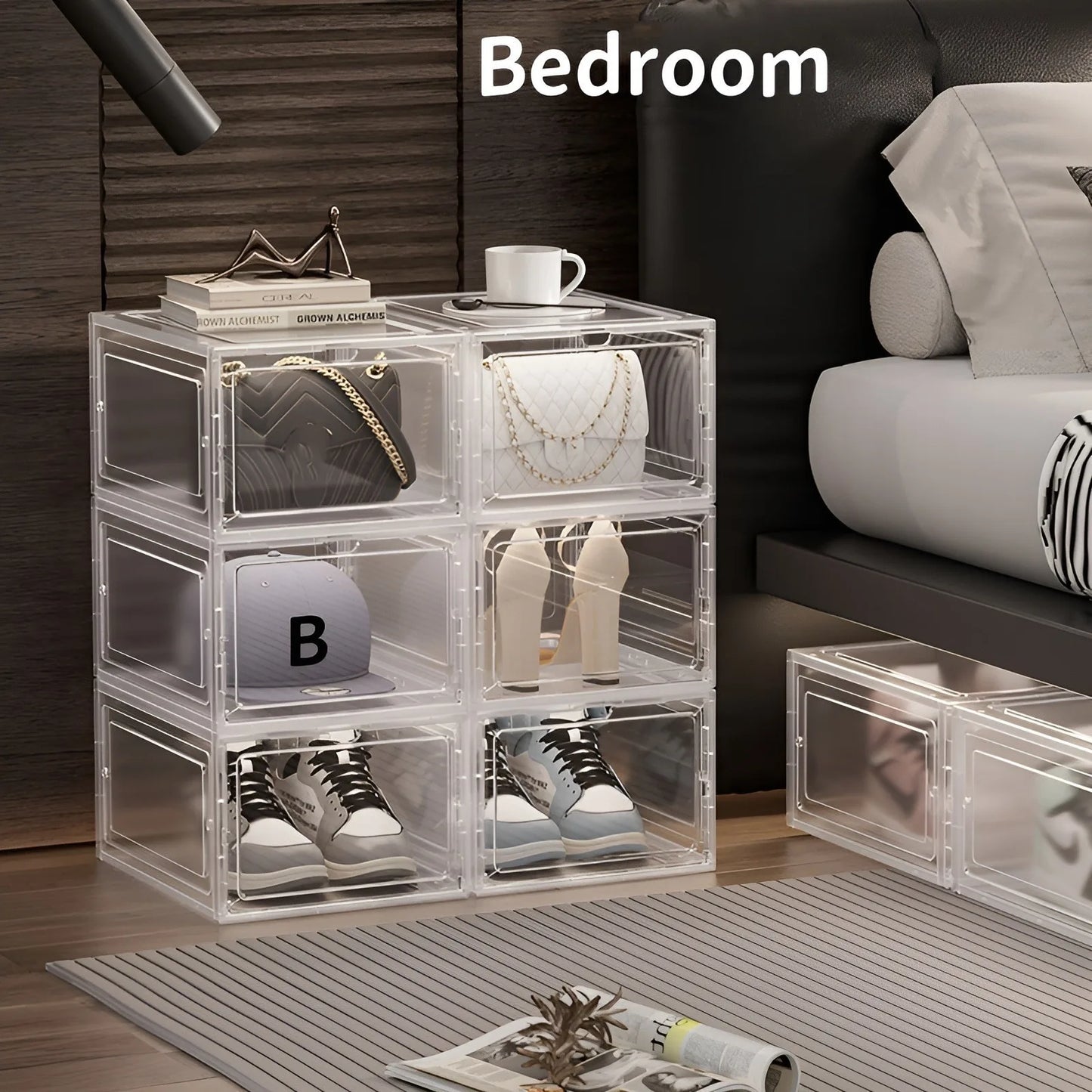 Transparent Shoe Storage Box Set for Easy Organization and Display