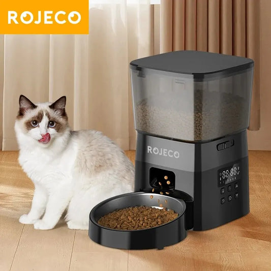 ROJECO Automatic Pet Feeder Smart Dispenser for Cats and Dogs