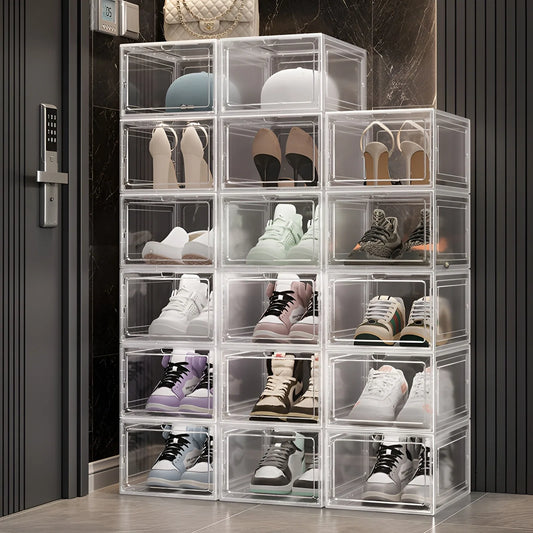 Transparent Shoe Storage Box Set for Easy Organization and Display