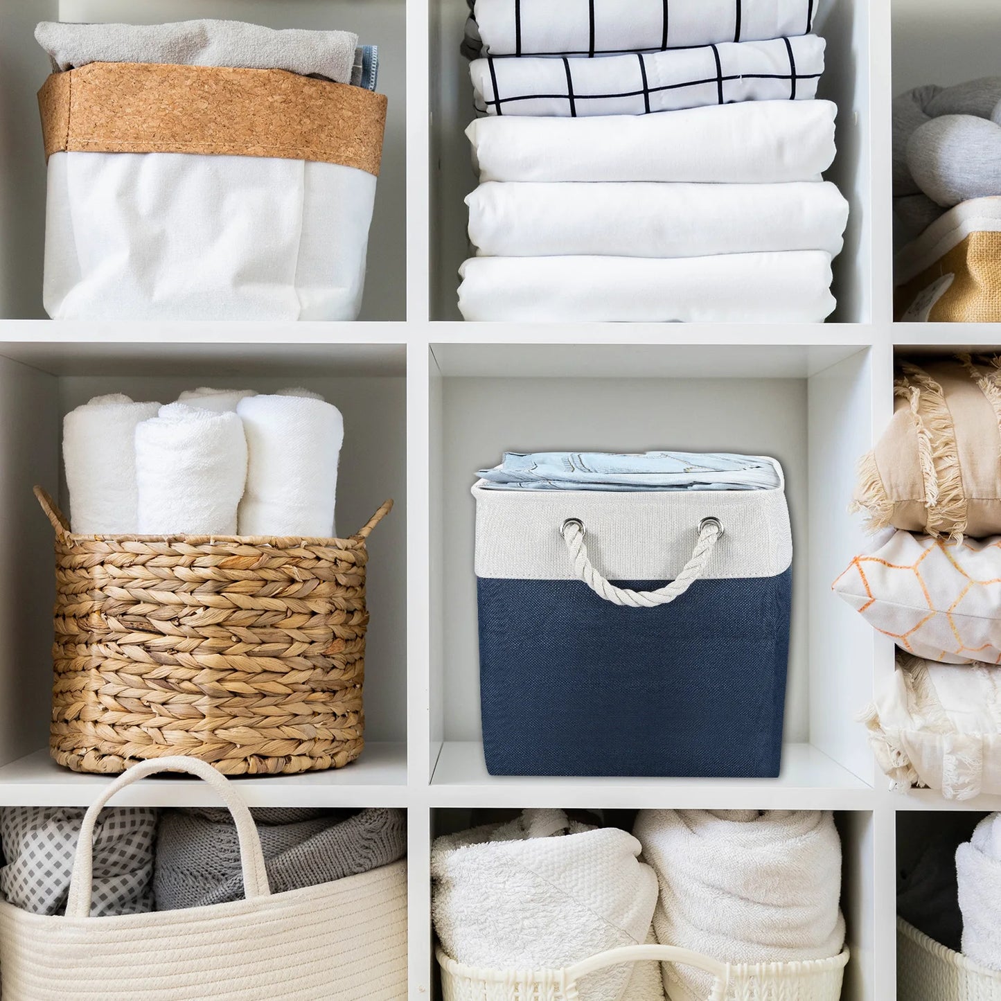 Cube Folding Storage Baskets for Home Organization and Clutter Control