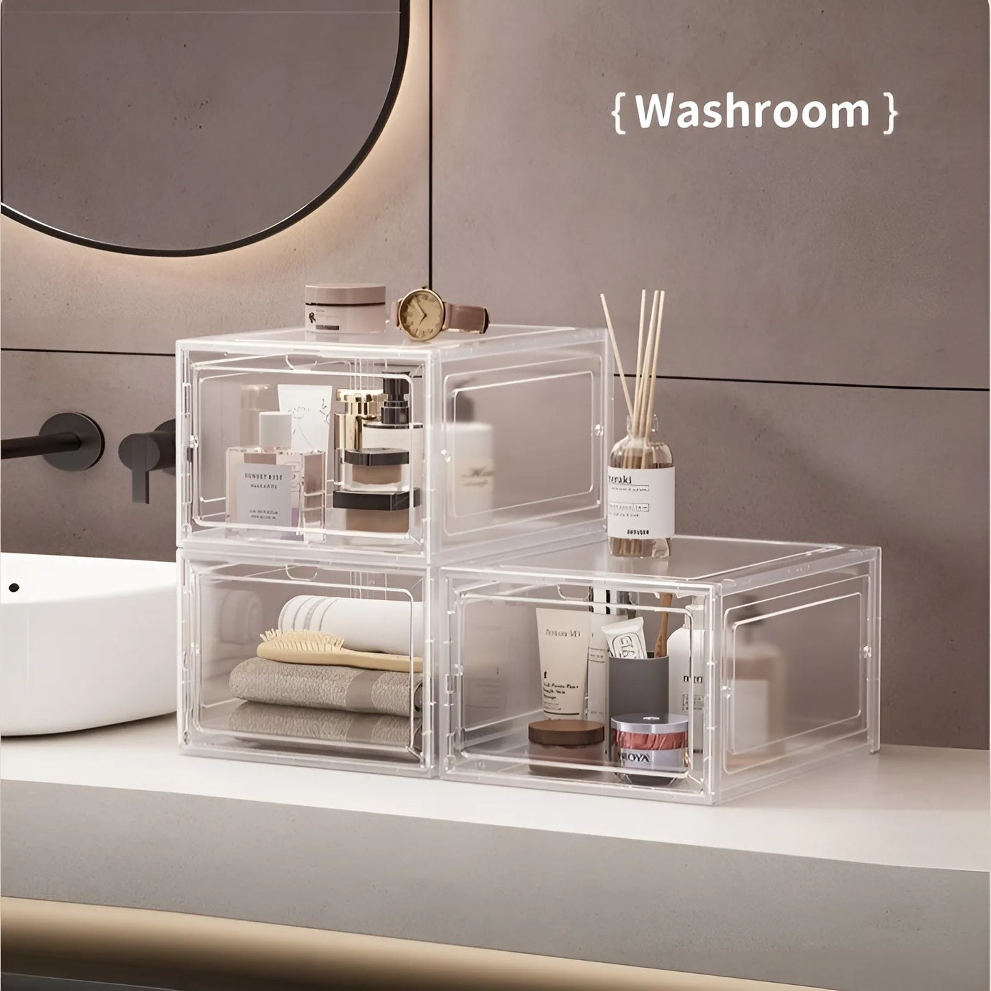 Transparent Shoe Storage Box Set for Easy Organization and Display