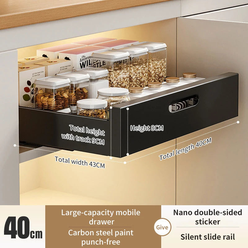 In-Cabinet Pulley Drawer Shelf Organizer for Efficient Kitchen Storage