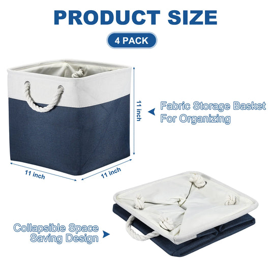 Cube Folding Storage Baskets for Home Organization and Clutter Control