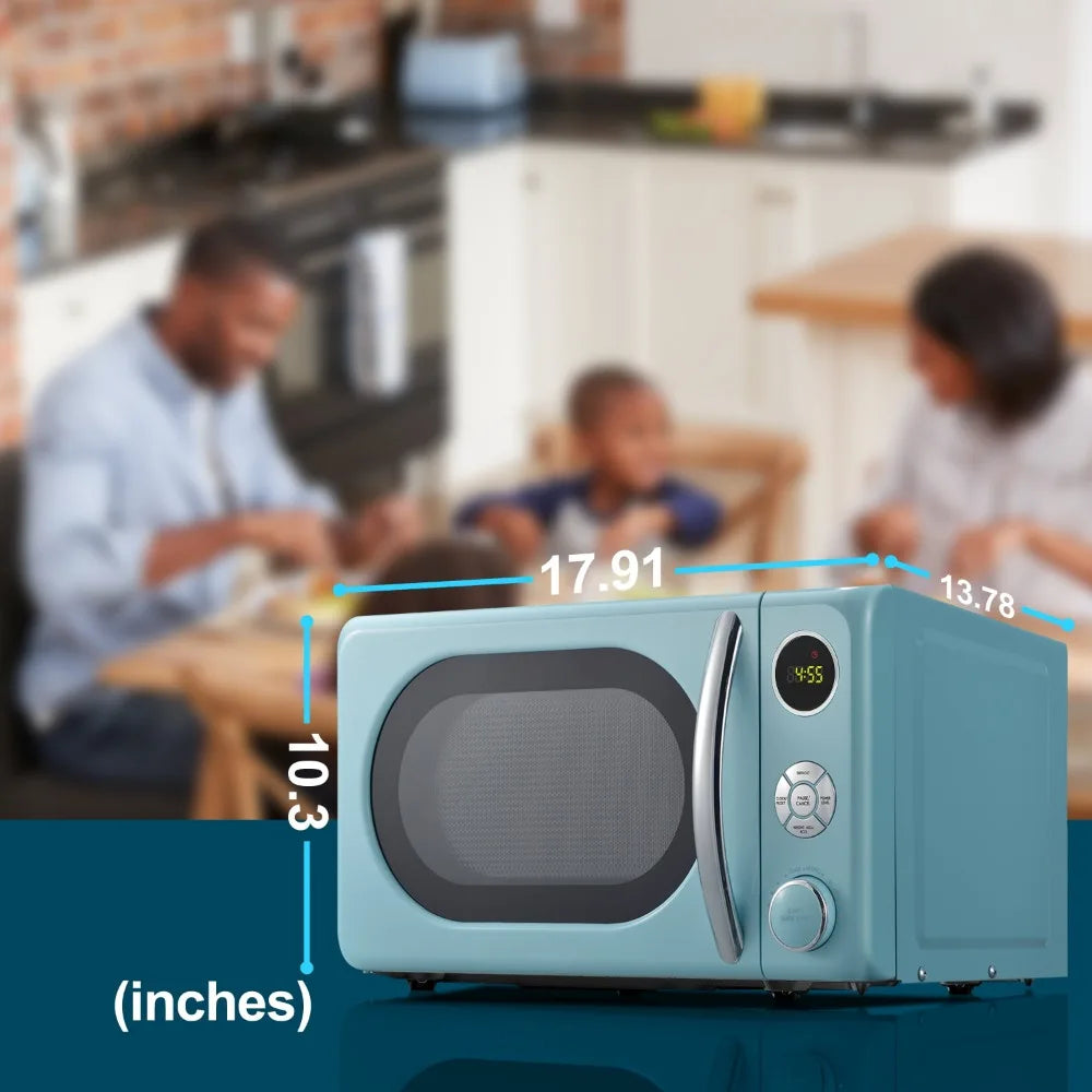 0.7 Cu Ft Retro Desktop Microwave Blue 700W Free Delivery of Kitchen Essentials