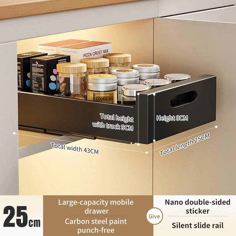 In-Cabinet Pulley Drawer Shelf Organizer for Efficient Kitchen Storage