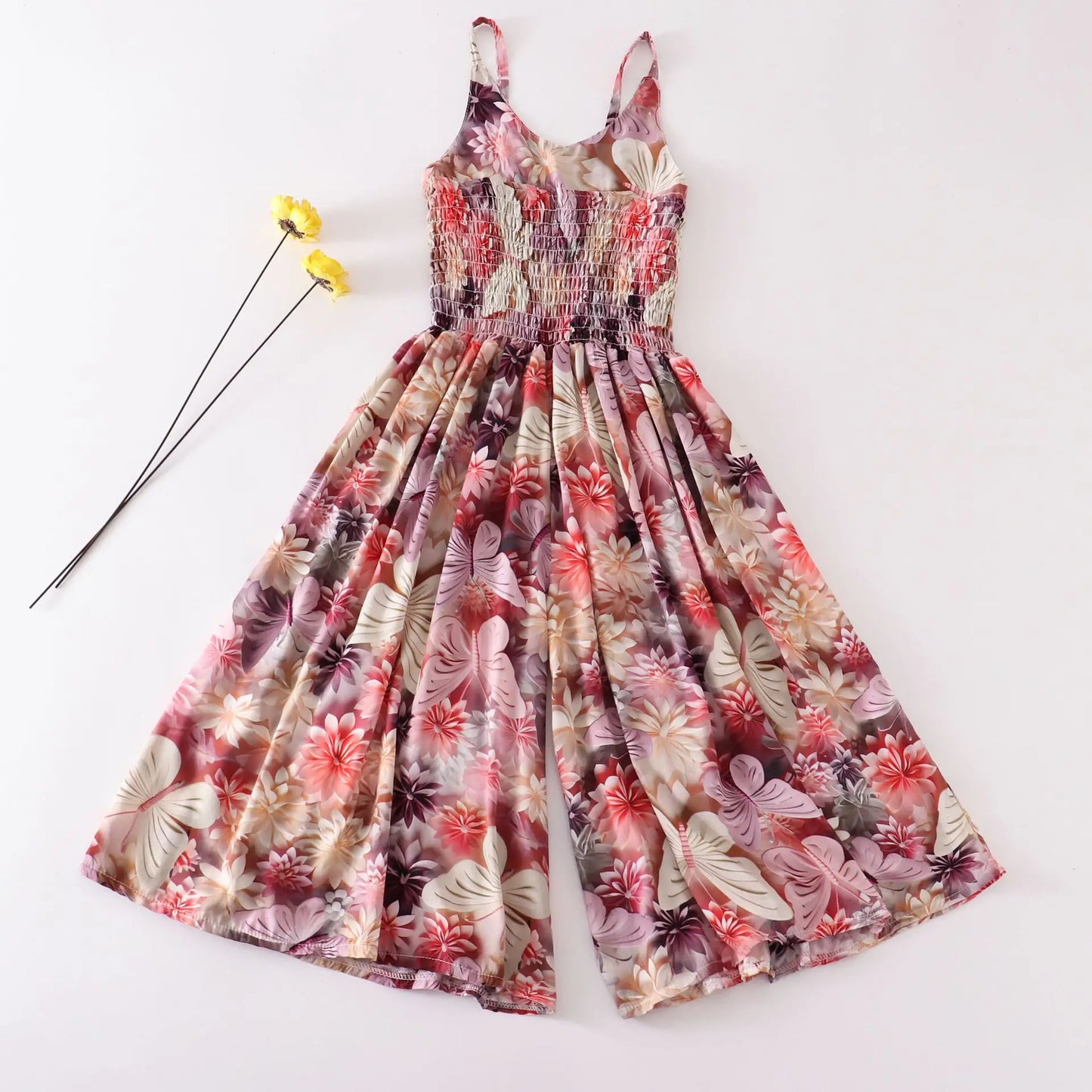 Girls Summer Playsuit Romper Wide Leg Beach Jumpsuit