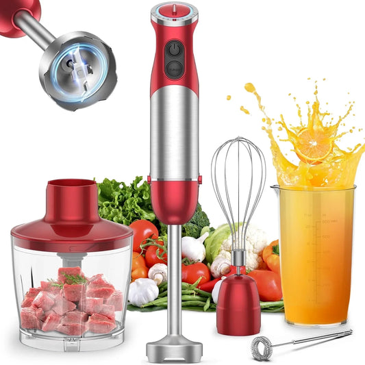 Handheld Kitchen Blender 5-in-1 1000W 12-Speed Multi-Purpose Stick Blender for Food Soups Purees and Cakes