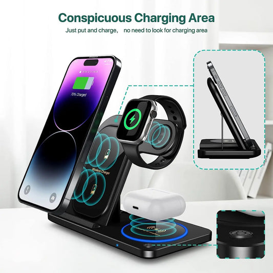 3 in 1 Wireless Charging Station for iPhone Apple Watch Airpods