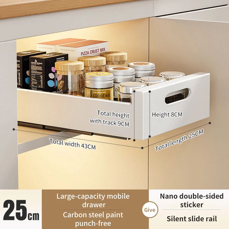 In-Cabinet Pulley Drawer Shelf Organizer for Efficient Kitchen Storage