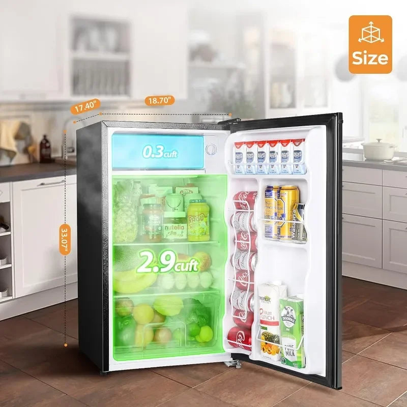 Upstreman 3.2 Cu.Ft Mini Fridge with Freezer for Dorm Office Bedroom
