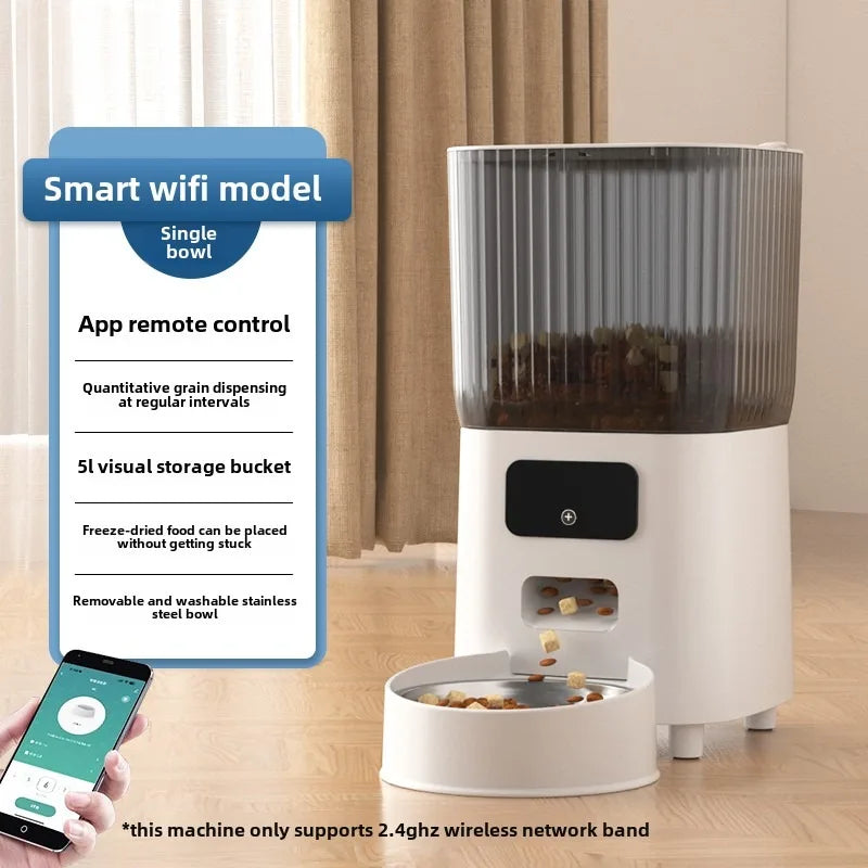 Smart WiFi Cat Feeder with Camera and Voice Control