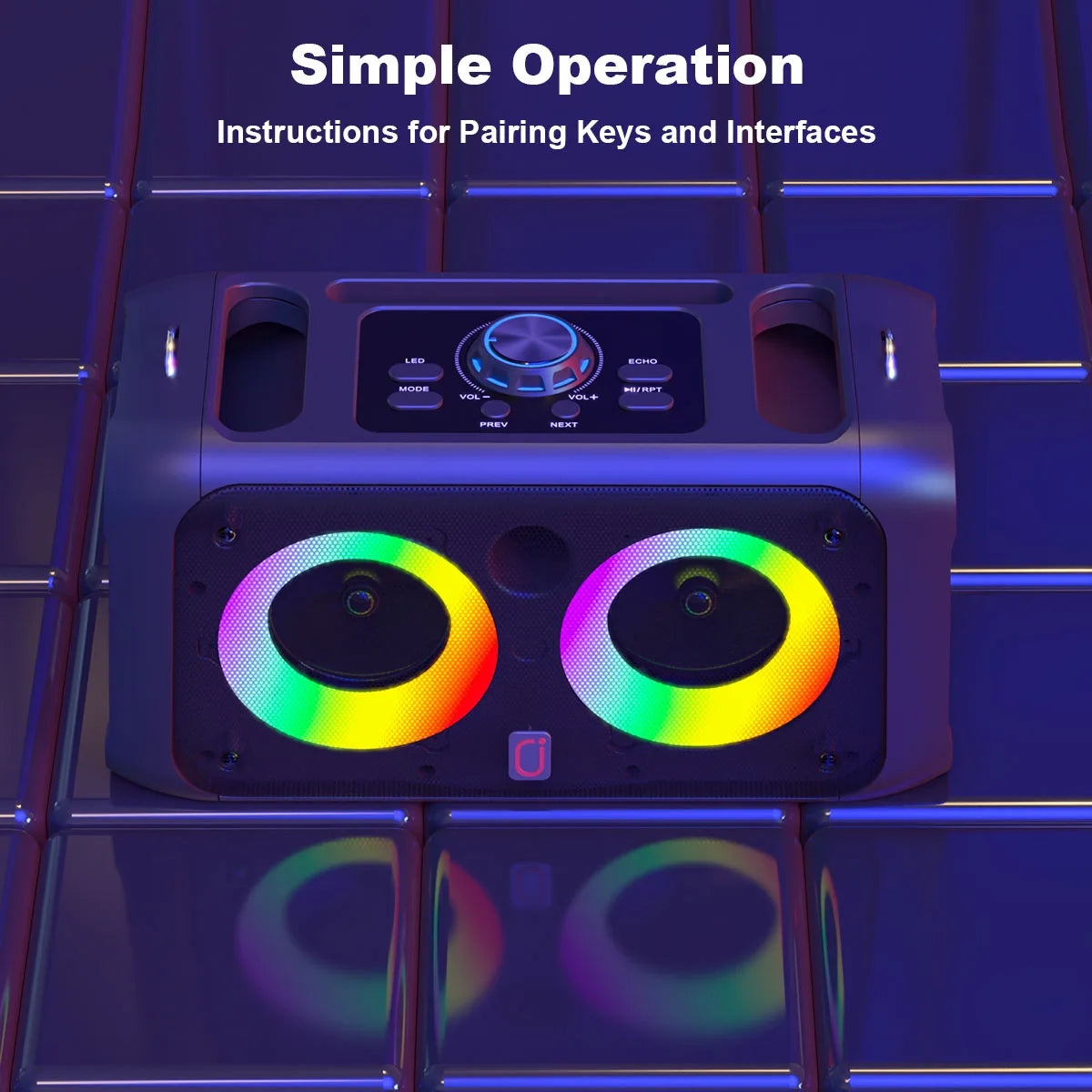 Outdoor Wireless Karaoke Speaker with Stereo Surround and Microphones