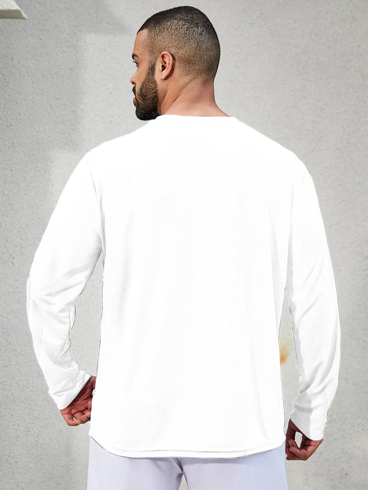 5-piece men's running speed dry long sleeved T-shirt suitable for sports fishing and sun protection clothing