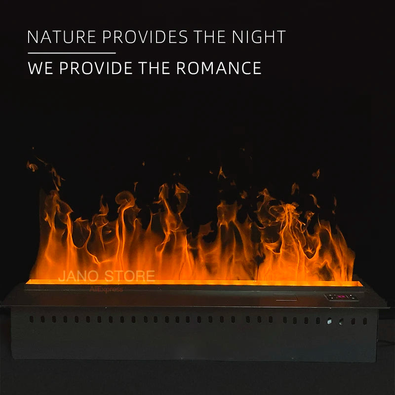 Water Vapor Electric Fireplace with Multicolour Realistic Flame Effect